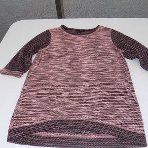 H&M Pink & Black 3/4 Sleeve Sweater (XS)